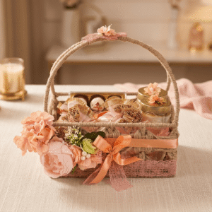 Floral Jute Basket
